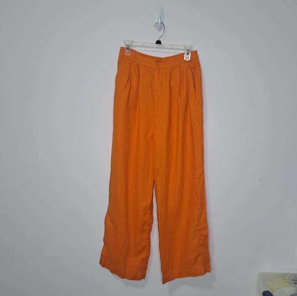 Reformation Vesta linen pants citrus 6